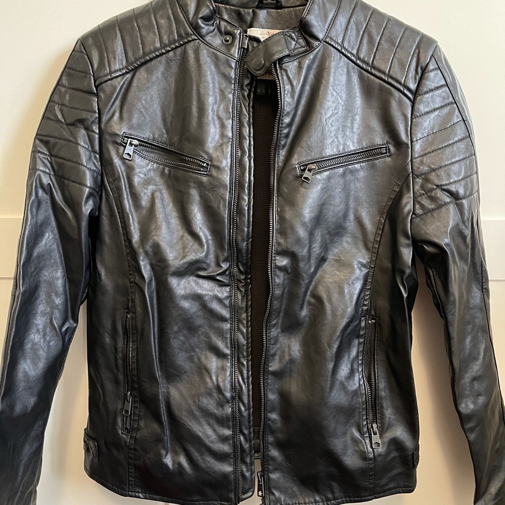 Zara boys faux leather biker jacket